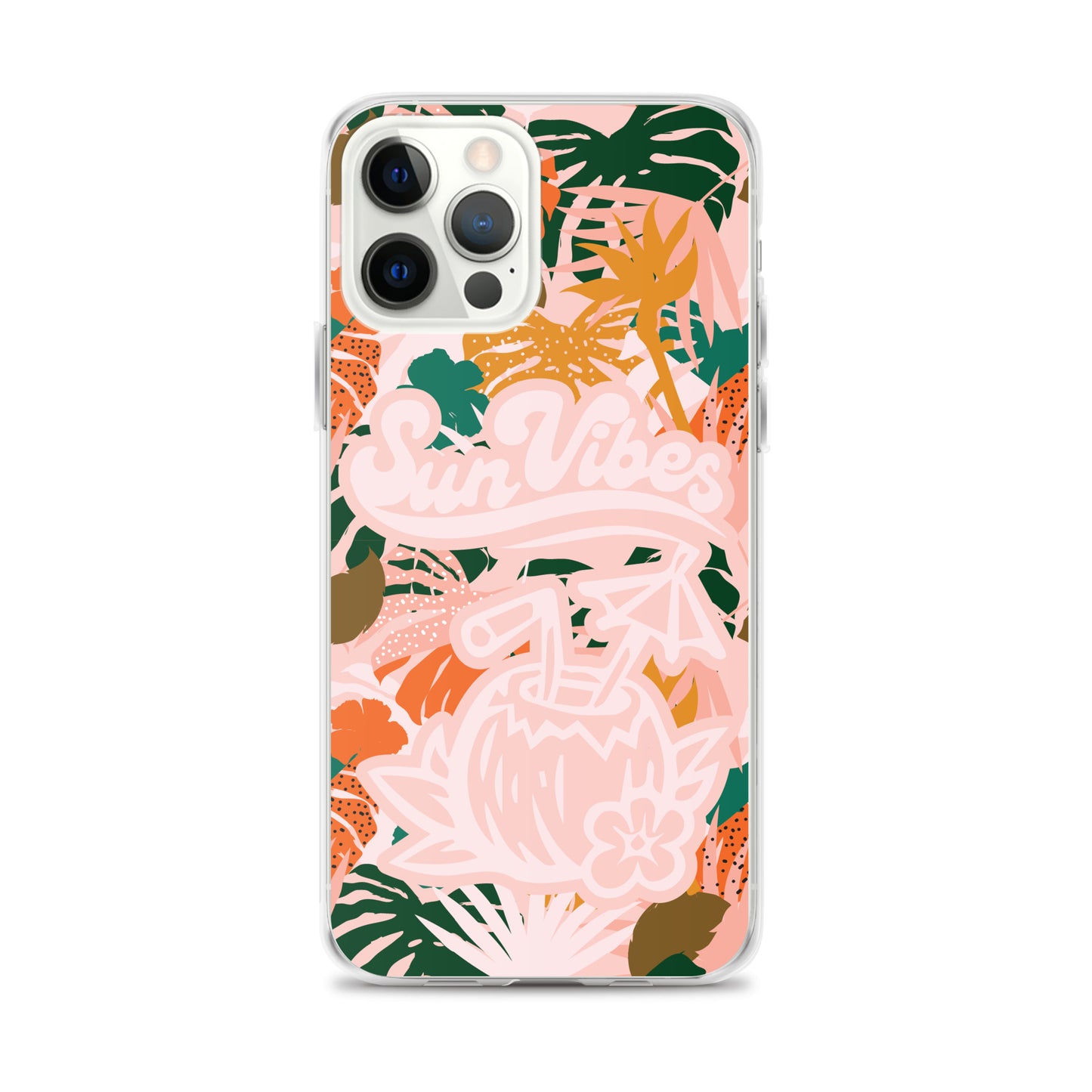 Sun Vibes Tropical Print Pink Case for iPhone®
