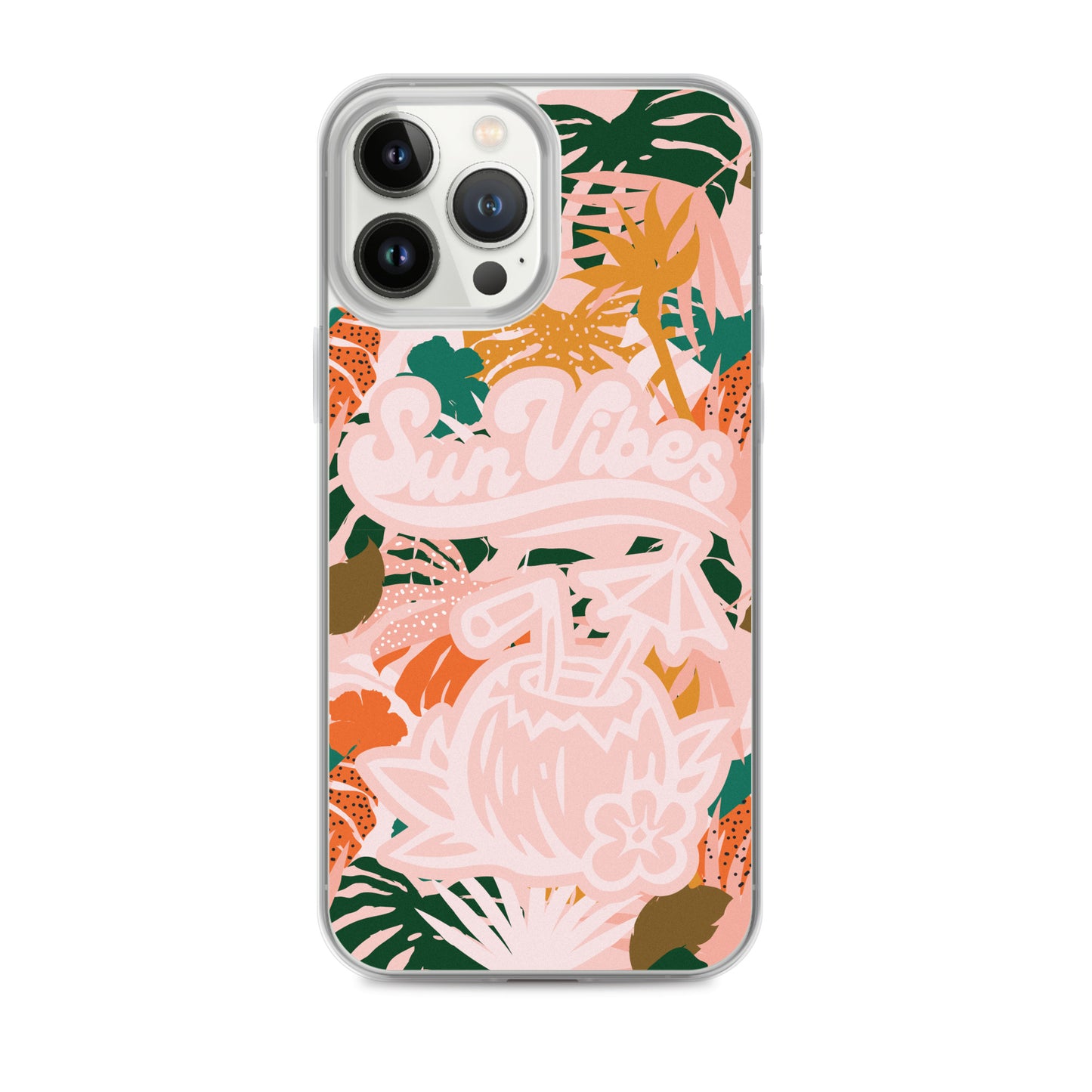 Sun Vibes Tropical Print Pink Case for iPhone®