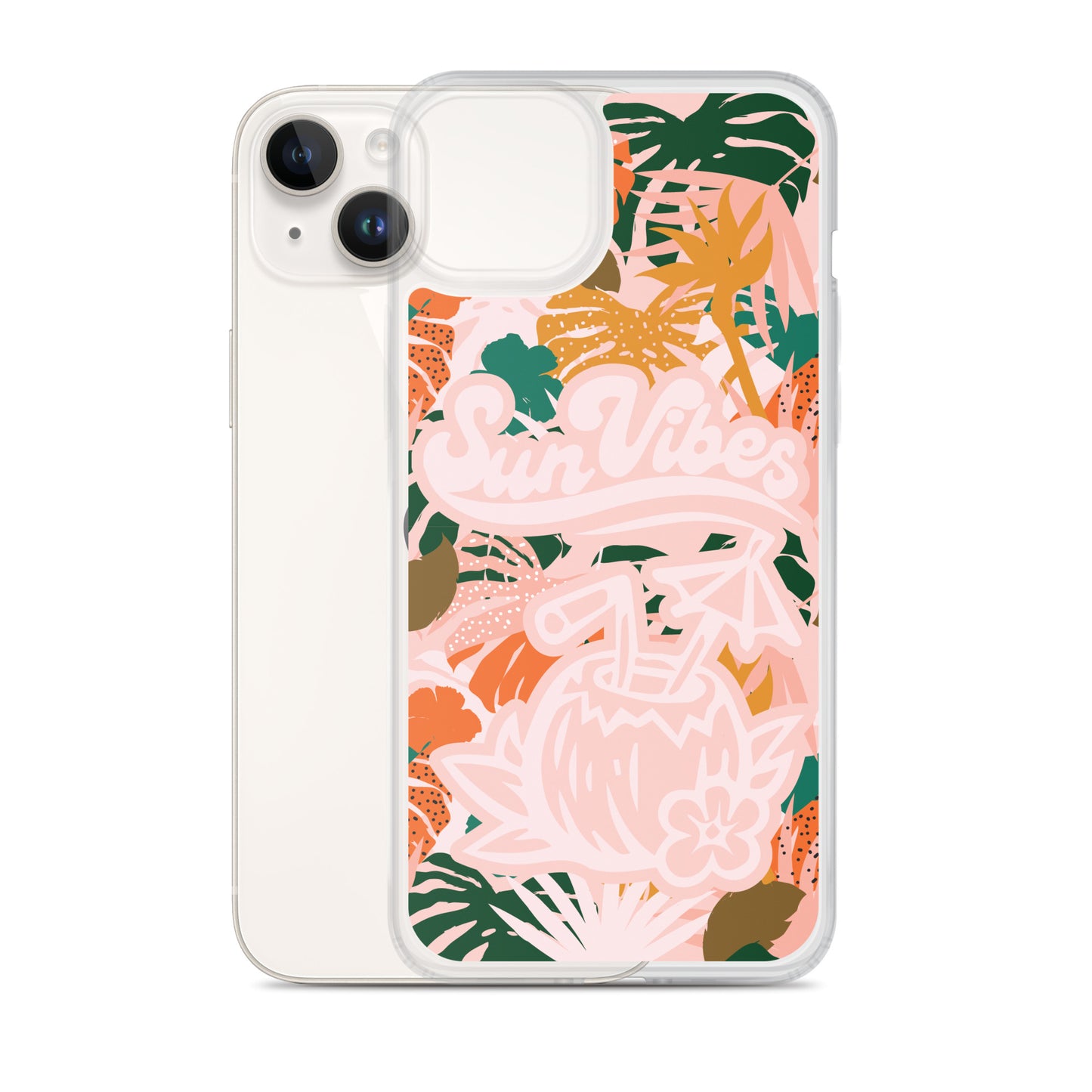 Sun Vibes Tropical Print Pink Case for iPhone®