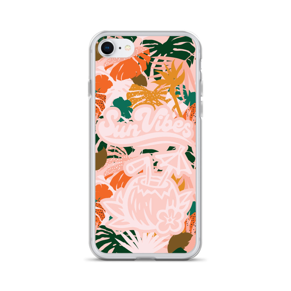 Sun Vibes Tropical Print Pink Case for iPhone®