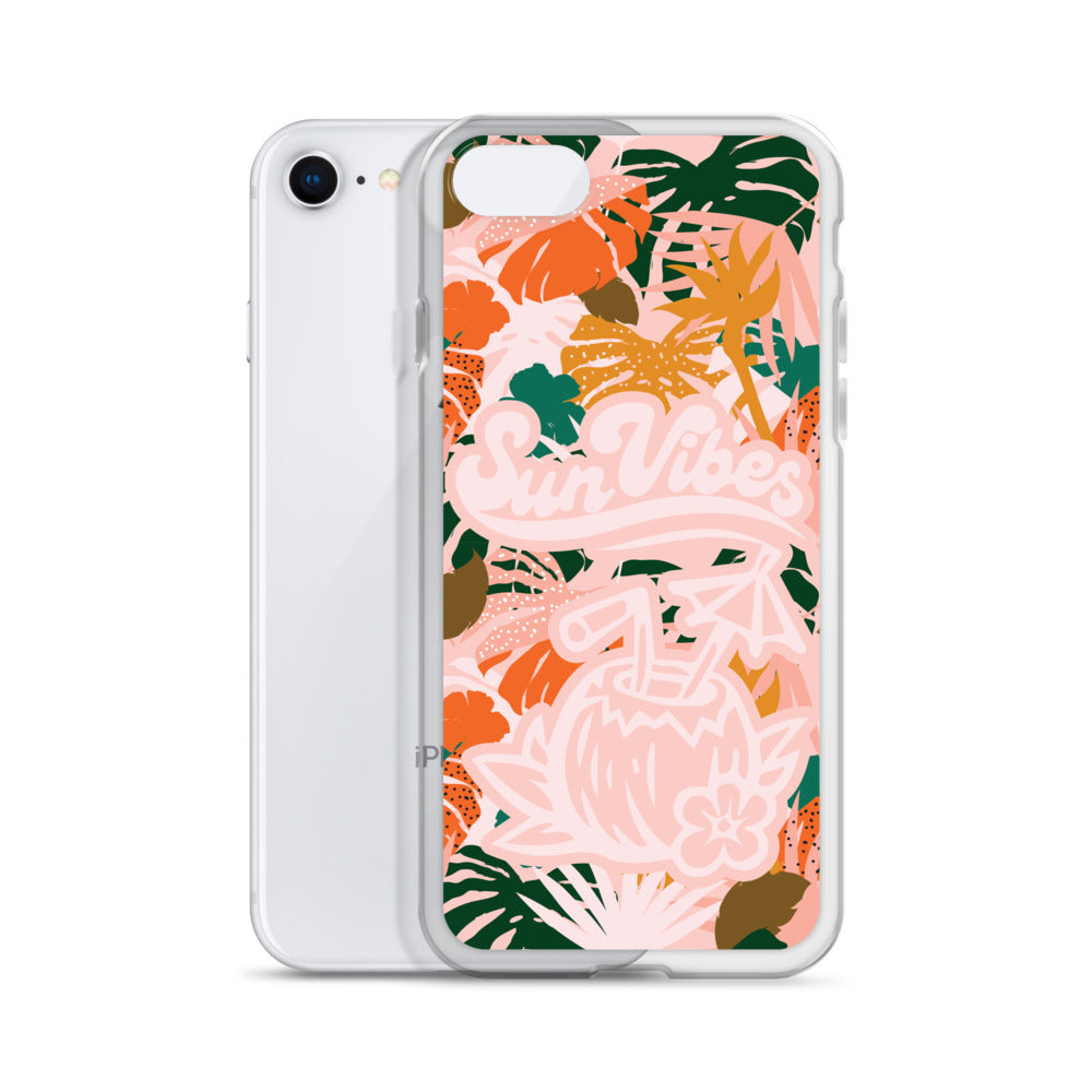 Sun Vibes Tropical Print Pink Case for iPhone®