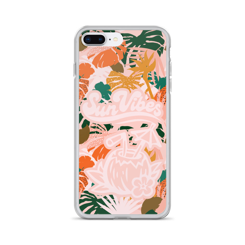 Sun Vibes Tropical Print Pink Case for iPhone®