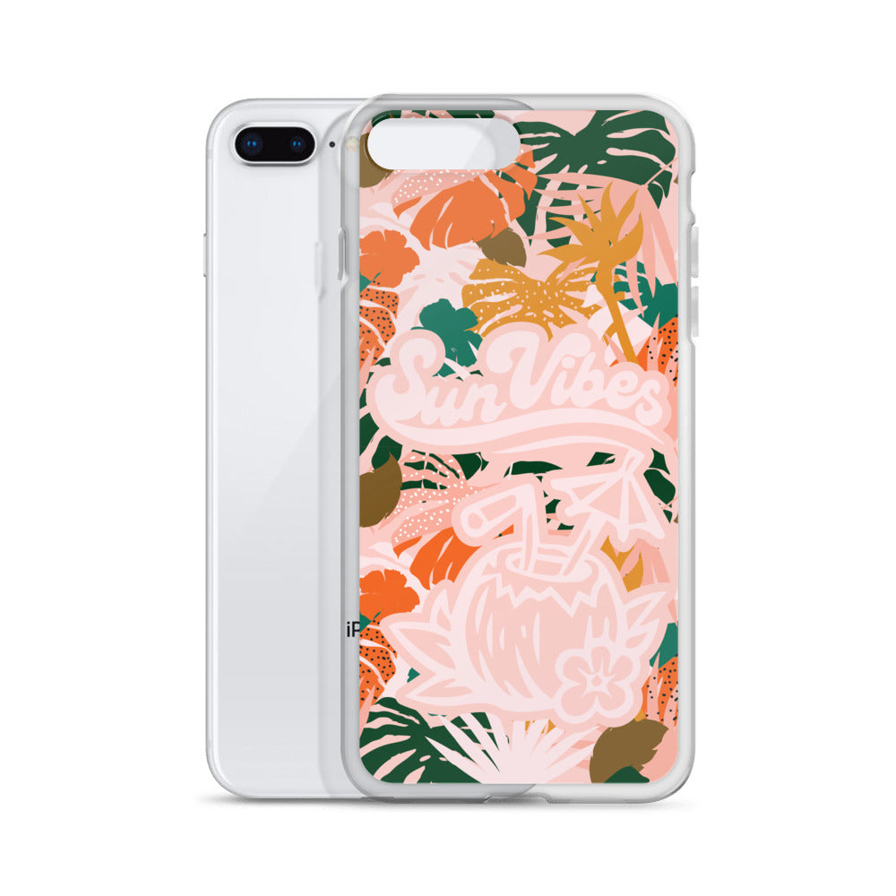 Sun Vibes Tropical Print Pink Case for iPhone®