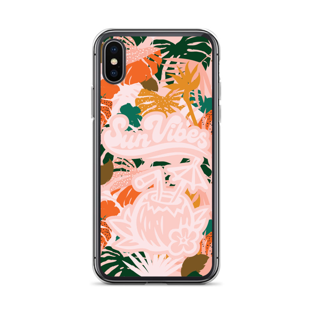 Sun Vibes Tropical Print Pink Case for iPhone®
