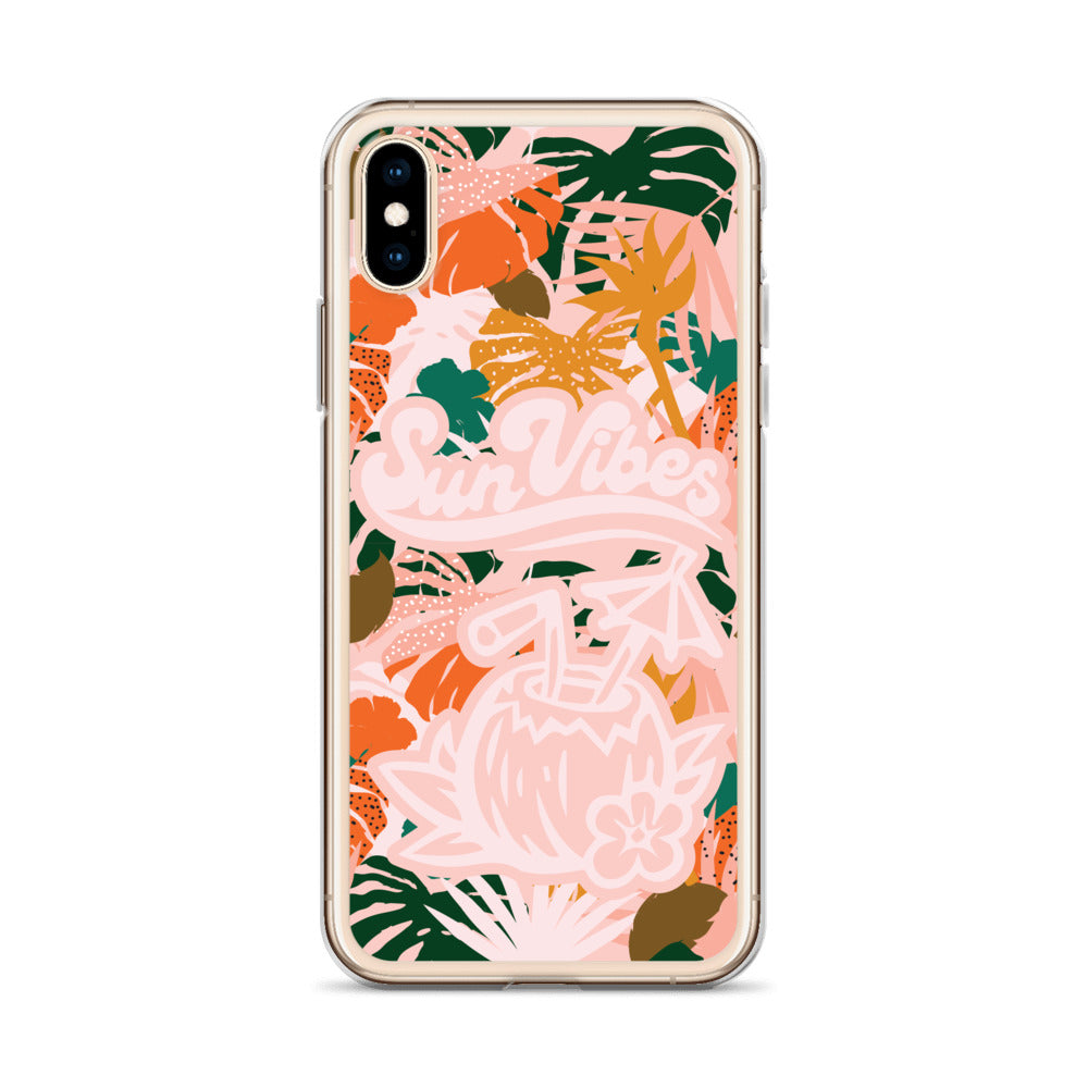 Sun Vibes Tropical Print Pink Case for iPhone®