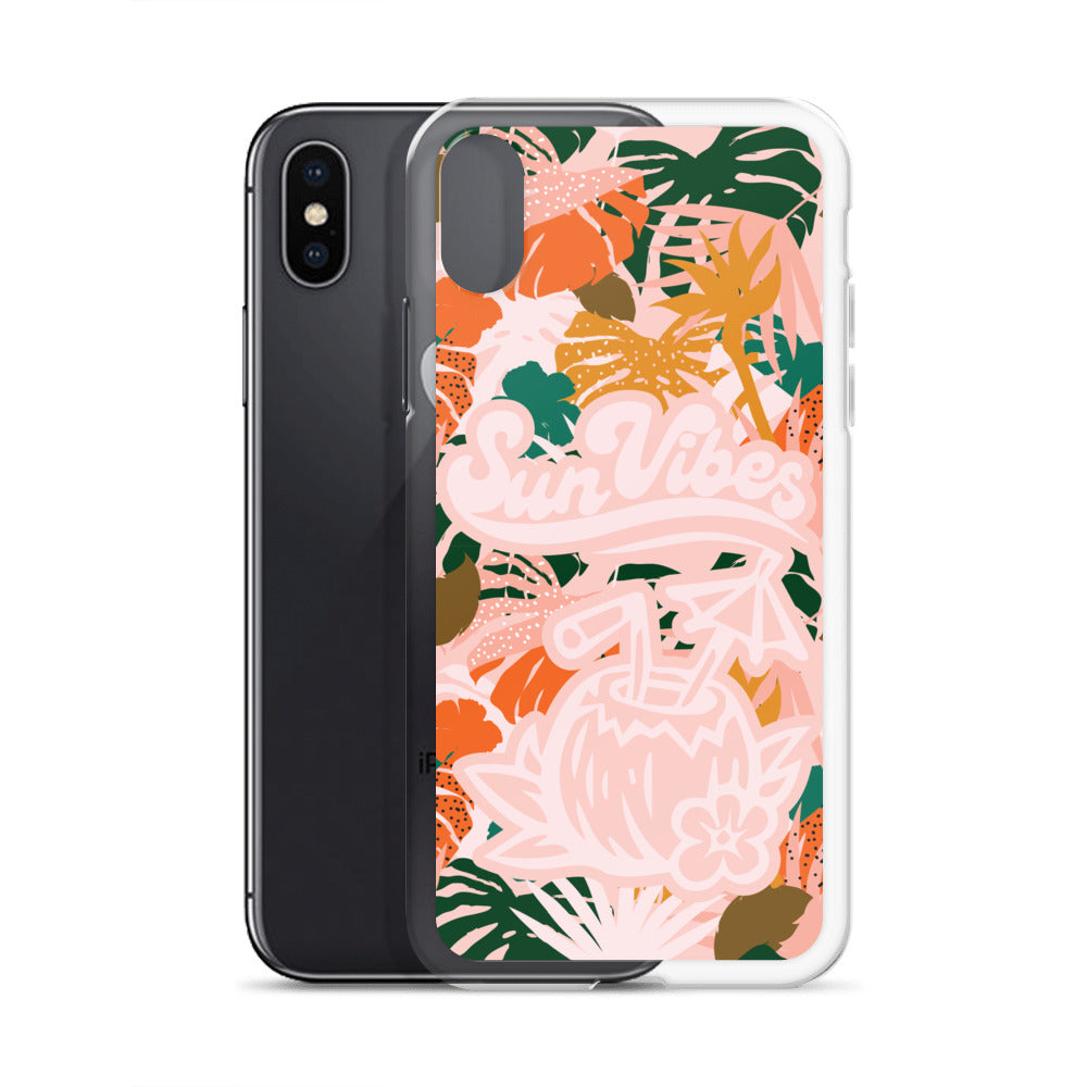 Sun Vibes Tropical Print Pink Case for iPhone®