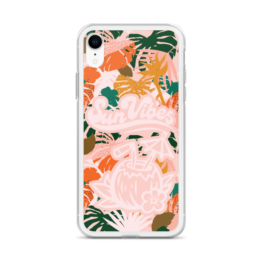 Sun Vibes Tropical Print Pink Case for iPhone®