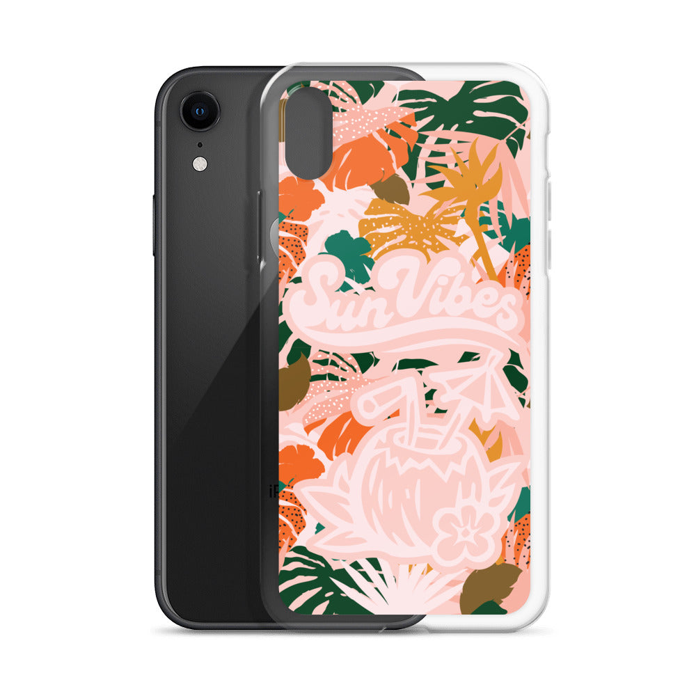 Sun Vibes Tropical Print Pink Case for iPhone®