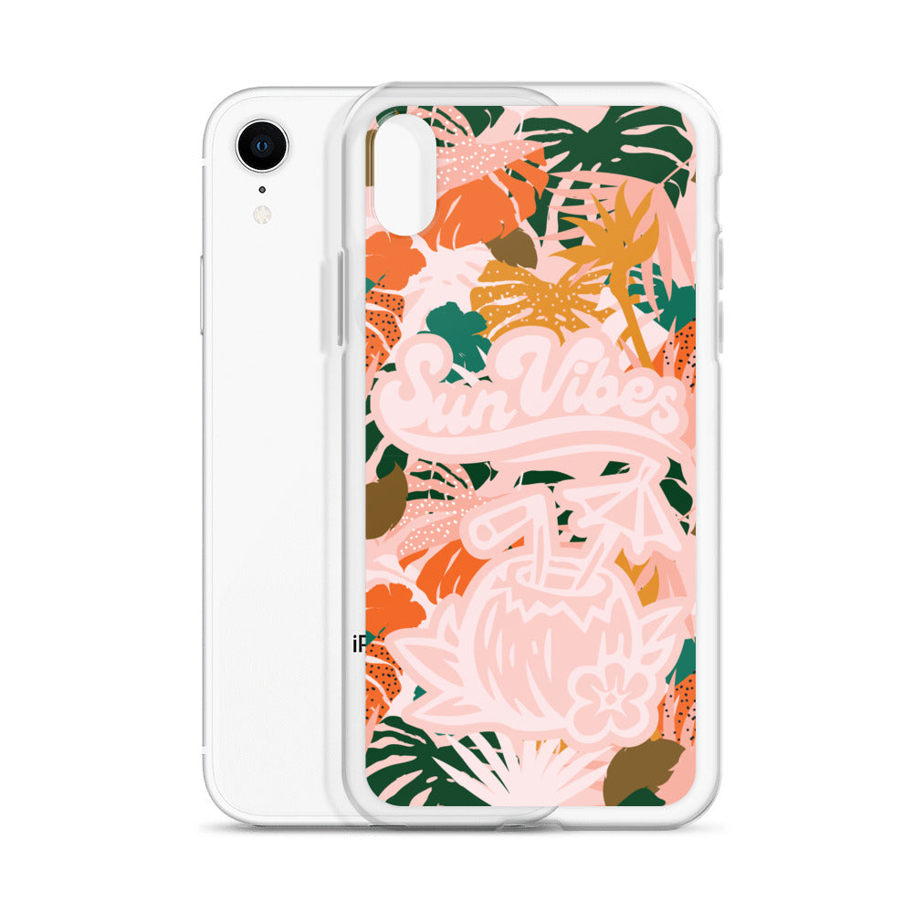 Sun Vibes Tropical Print Pink Case for iPhone®