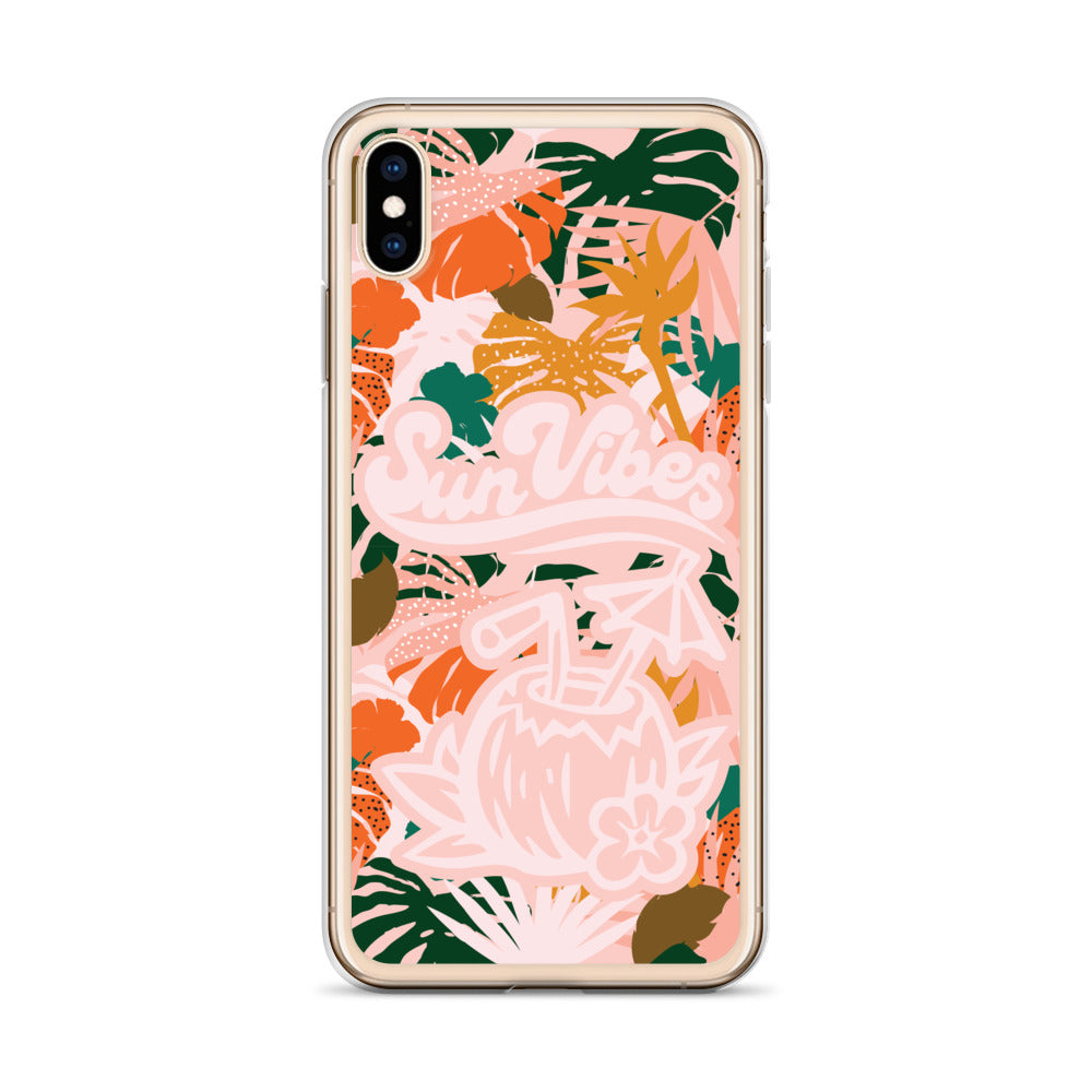 Sun Vibes Tropical Print Pink Case for iPhone®