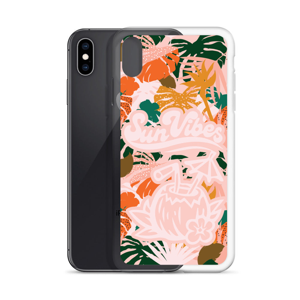 Sun Vibes Tropical Print Pink Case for iPhone®
