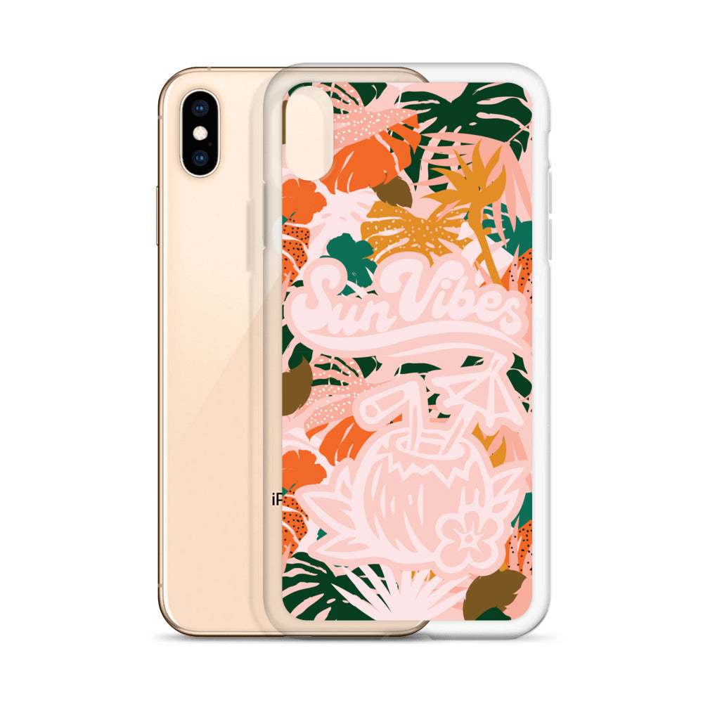 Sun Vibes Tropical Print Pink Case for iPhone®