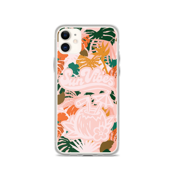 Sun Vibes Tropical Print Pink Case for iPhone®