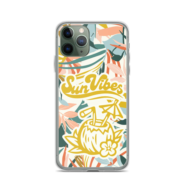 Sun Vibes Tropical Print Yellow Case for iPhone®
