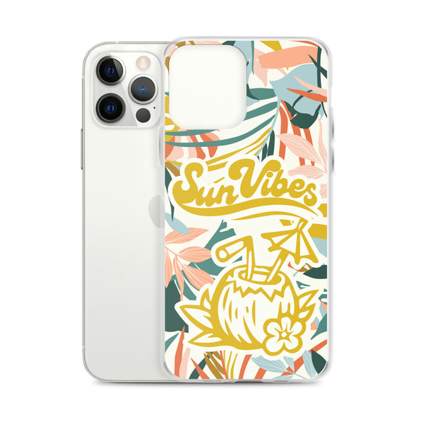 Sun Vibes Tropical Print Yellow Case for iPhone®