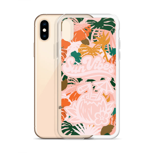 Sun Vibes Tropical Print Pink Case for iPhone®